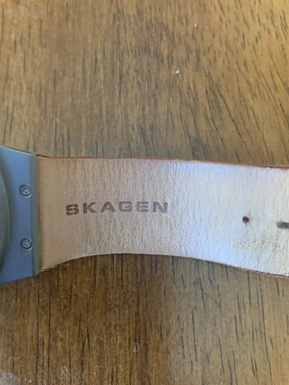 Skagen Denmark 234XXLTLO Titanium Quartz Watch Black Carbon Fiber Dial Orange